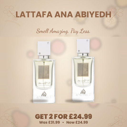 Lattafa Ana Abiyedh Eau de Parfum 50ml - Bundle of 2