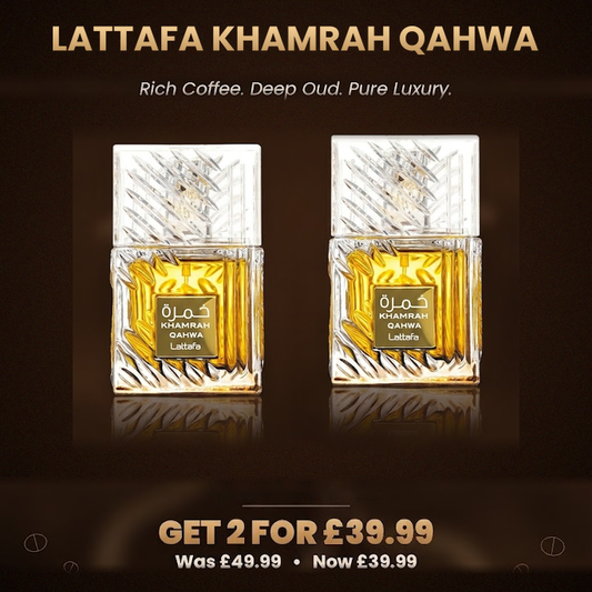 Lattafa Khamrah Qahwa Eau de Parfum 100ml - Bundle of 2